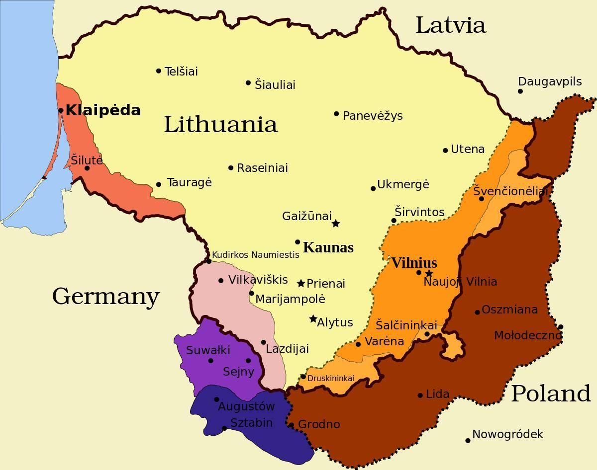 kart over kaunas Litauen