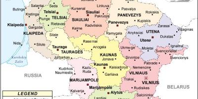 Kart over Litauen politiske